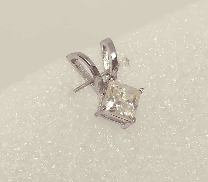2.15ct Princess Cut Moissanite Solitaire Pendant - Classic Design