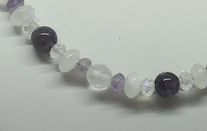 Amethyst, Rose Quartz & Crystal Necklace - Beautiful Quality Stones