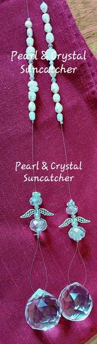 Genuine Pearl & Crystal Angel Suncatchers - Unique