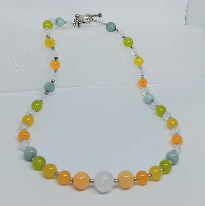 SALE! Unique Mixed Jade & Quartz Necklace -  Tutti Frutti!