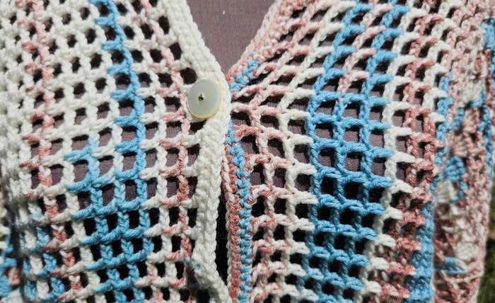 Handmade crochet lightweight cardigan, size 36-40, new