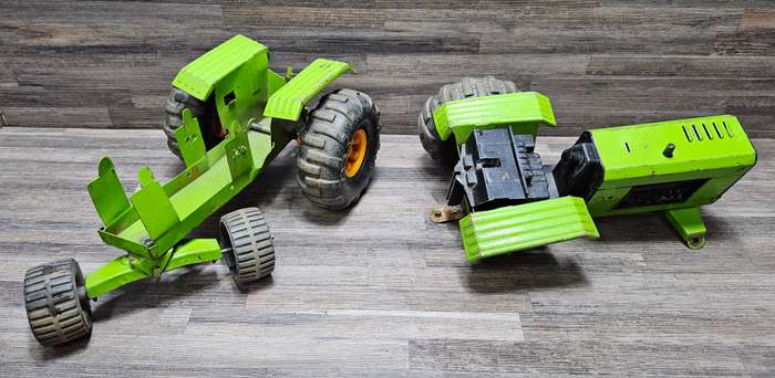 Vintage toy car parts as pictured