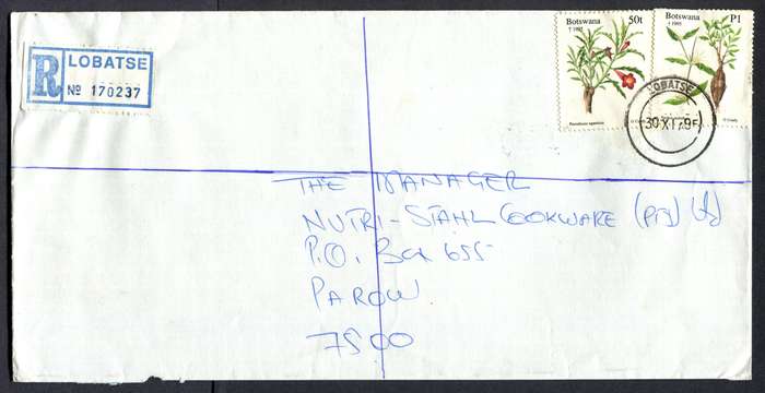 Botswana - "Maxi" Size Registered Cover