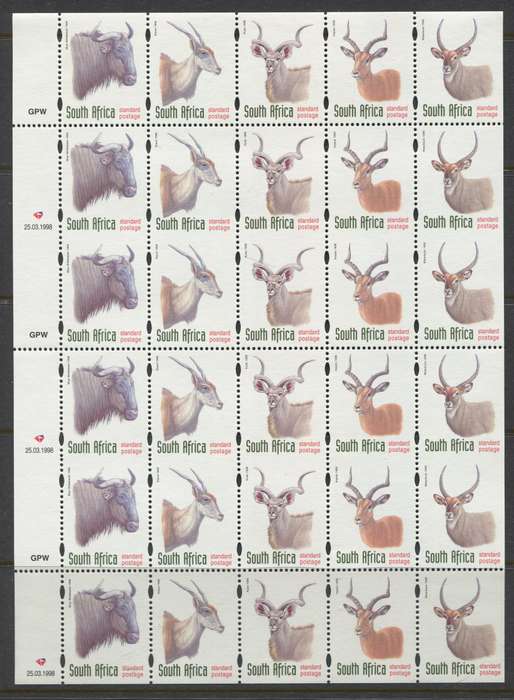 RSA - Uncut Sheet of 30 - 1998 - MNH