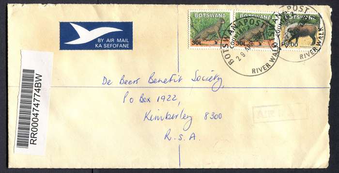 Botswana - "Maxi" Size Registered Cover