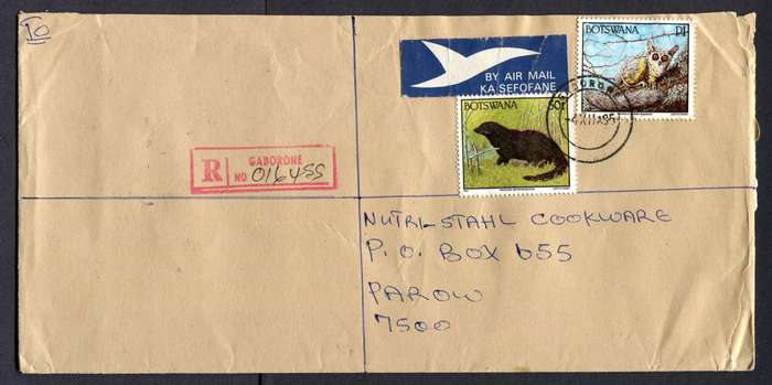 Botswana - "Maxi" Size Registered Cover