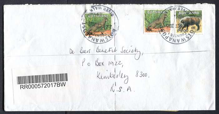 Botswana - "Maxi" Size Registered Cover