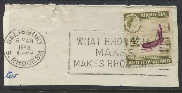 Rhodesia and Nyasaland - Used On Piece