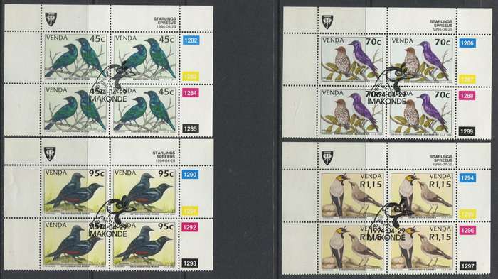 Venda - Set of 4 Control Blocks of 4 - 1994 - Used(CTO)