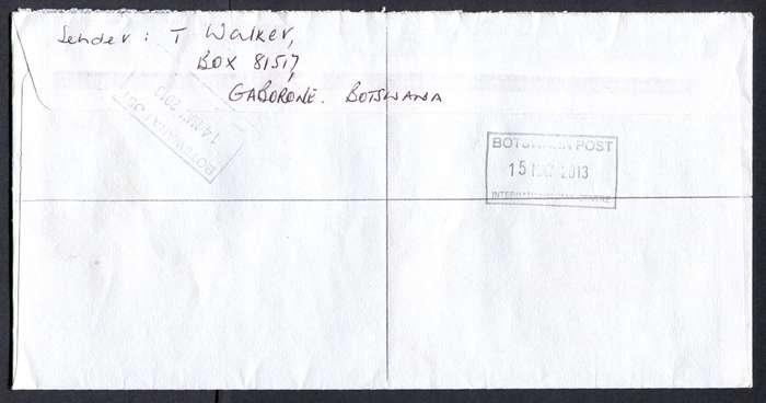 Botswana - "Maxi" Size Registered Cover