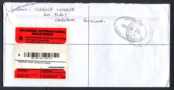 Botswana - "Maxi" Size Registered Cover