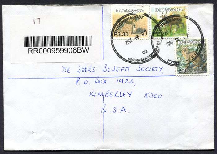 Botswana - Small Size Registered Cover