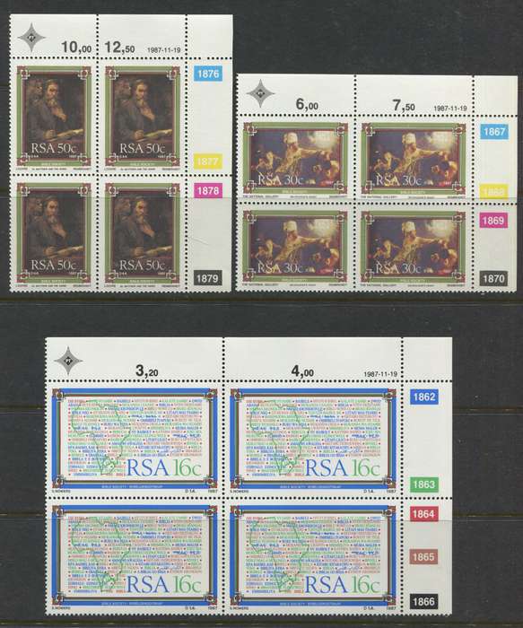 RSA - Set Of 3 Control Blocks Of 4 - 1987 - MNH