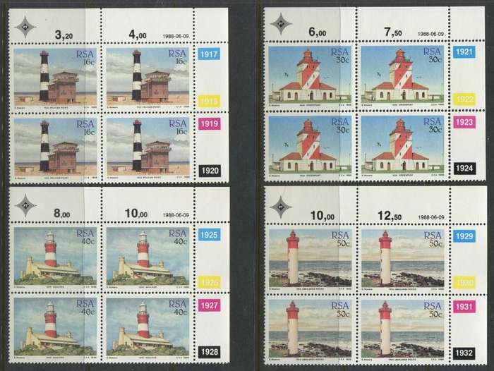 RSA - Set Of 4 Control Blocks Of 4 - 1988 - MNH