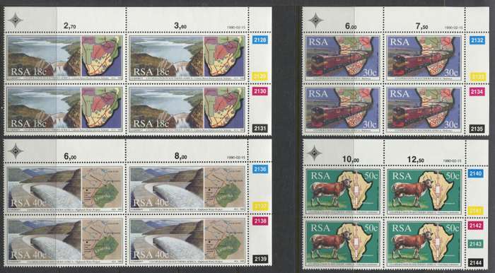 RSA - Set Of 4 Control Blocks Of 4 - 1990 - MNH