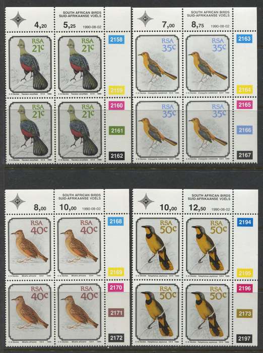 RSA - Set Of 4 Control Blocks Of 4 - 1990 - MNH