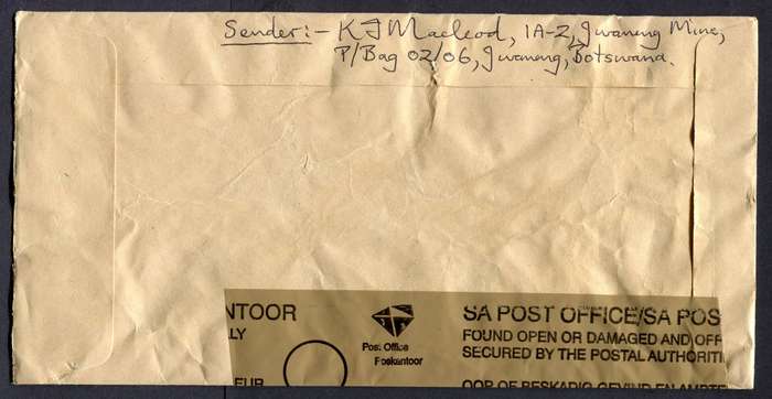 Botswana - "Maxi" Size Cover "Found Open And Sealed By The Post Office"