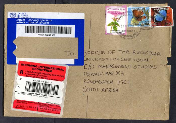 Botswana - B5 Size Registered Cover