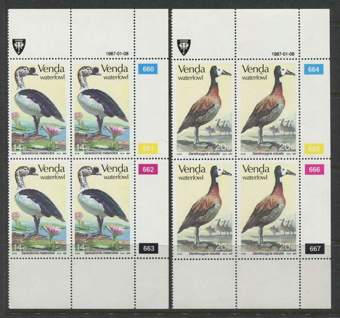 Venda - Set Of 4 Control Blocks Of 4 - 1987 - MNH