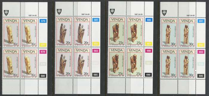 Venda - Set Of 4 Control Blocks Of 4 - 1987 - MNH