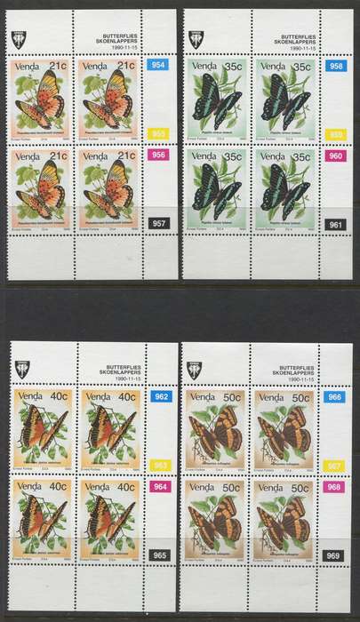 Venda - Set Of 4 Control Blocks Of 4 - 1990 - MNH
