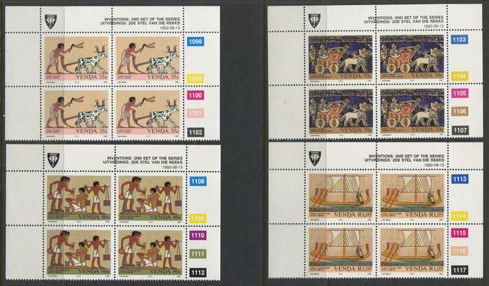 Venda - Set Of 4 Control Blocks Of 4 - 1992 - MNH