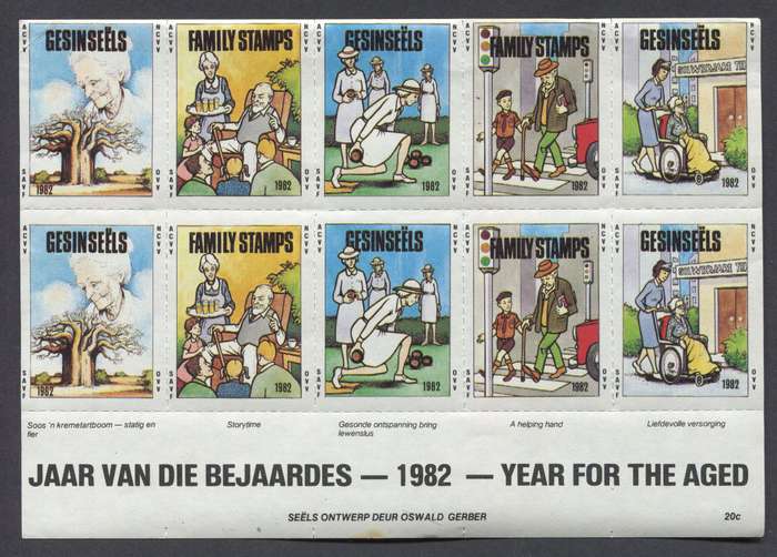 RSA - Family Stamps - Sheet of 10 - 1982 - MNH