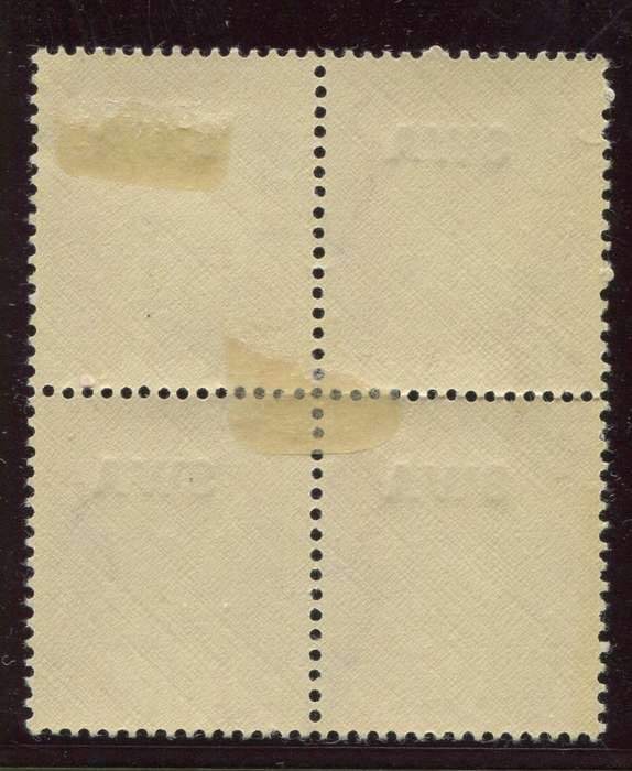 SWA - Overprint Shifted Up - Block of 4 - 1941 - MM