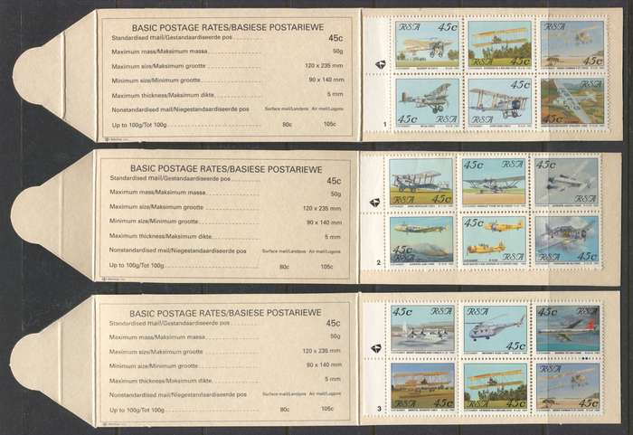 RSA - Set of 10 Booklets - Rates With Outer Frame - 1993 - MNH