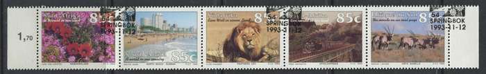 RSA - Strip Of 5 - 1993 - Used(CTO)