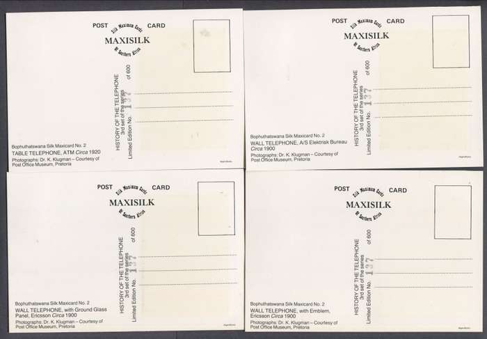 Bophuthatswana - Set of 4 Silk Maxi Cards - 1983