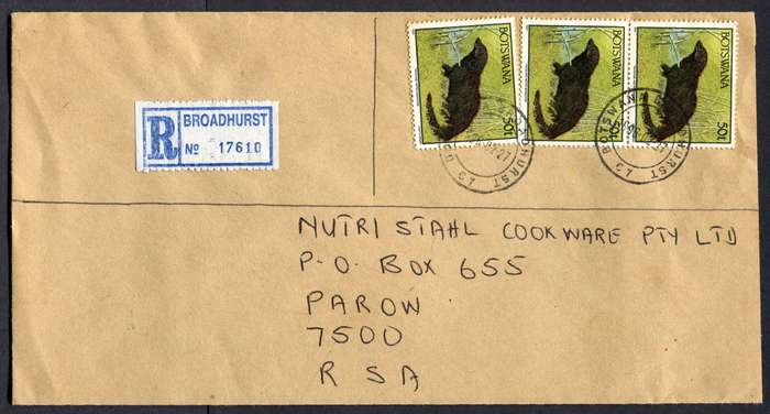 Botswana - "Maxi" Size Registered Cover