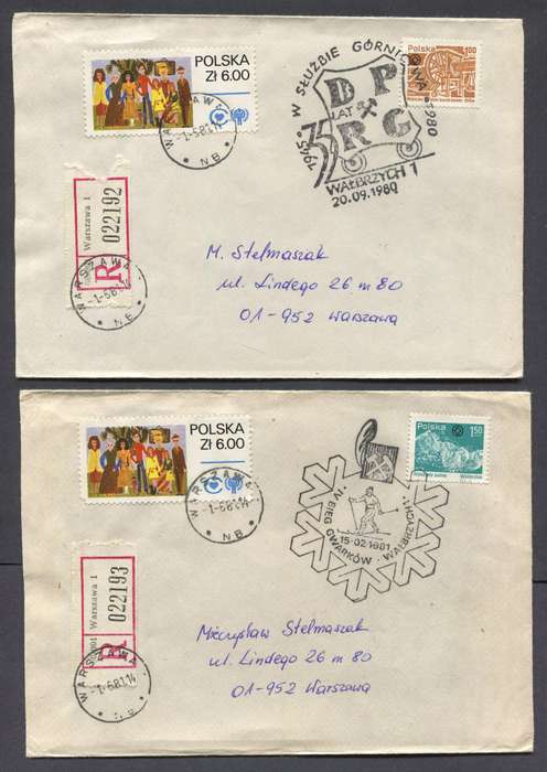 Poland - 4 Covers With Consecutive Registration Numbers