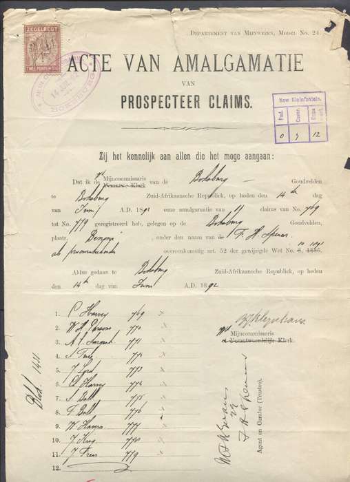 Transvaal - 3 Documents in Document Cover - Mining
