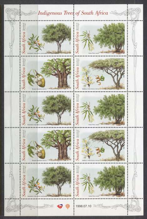 RSA - Full Sheet of 10 - 1998  - MNH