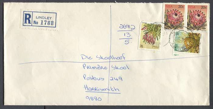 RSA - Cover Registered At Lindley Post Office