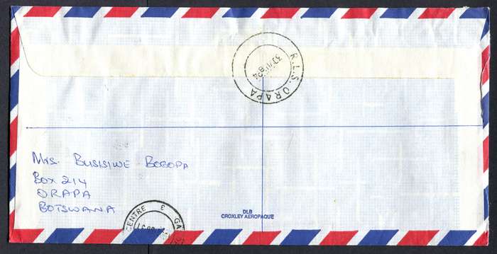 Botswana - "Maxi" Size Registered Cover