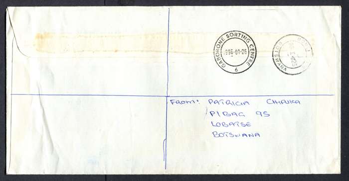 Botswana - "Maxi" Size Registered Cover