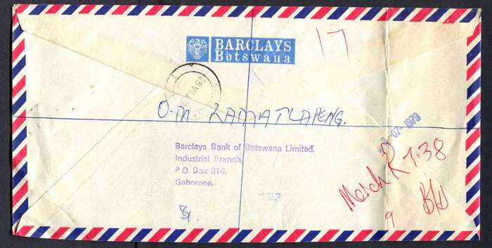 Botswana - "Maxi" Size Registered Cover