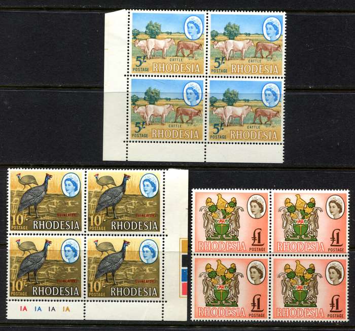 Rhodesia - Set of 14 Blocks of 4 - 1966 - MNH