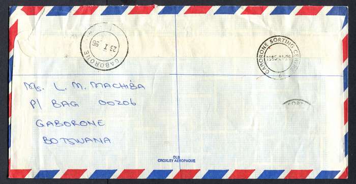 Botswana - "Maxi" Size Registered Cover