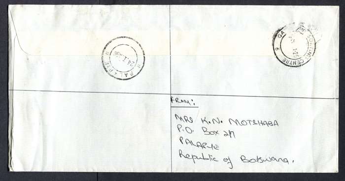 Botswana - "Maxi" Size Registered Cover