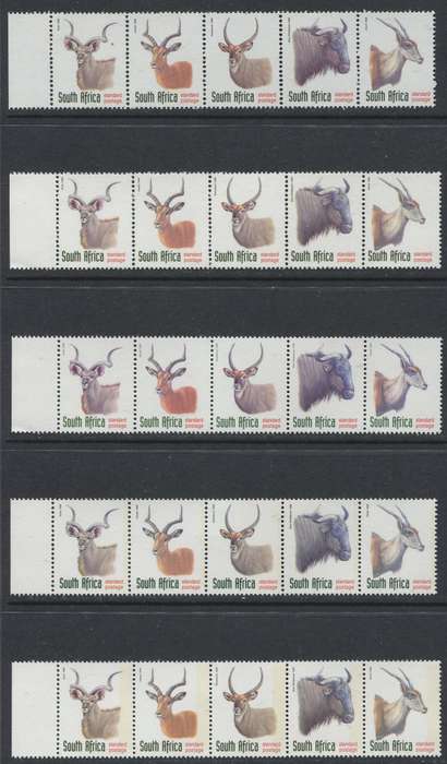 RSA - Paper Trails Set of 5 Strips of 5 - 1998 - MNH