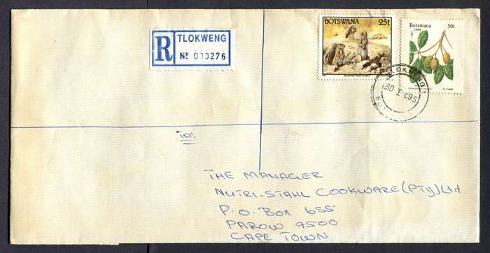 Botswana - "Maxi" Size Registered Cover