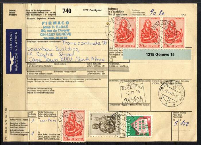Switzerland - Parcel Card