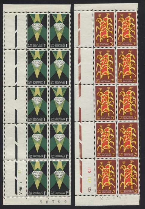 RSA - 4 Control Blocks Of 10 - 1966 - MNH