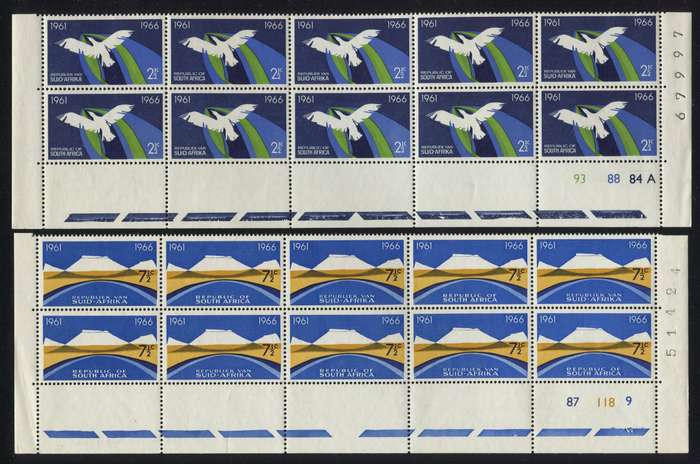 RSA - 4 Control Blocks Of 10 - 1966 - MNH