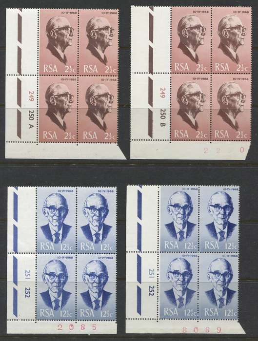 RSA - Set Of 4 Control Blocks Of 4 - 1968 - MNH