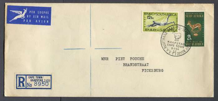 RSA - Cover Registered At Cape Town Post Office