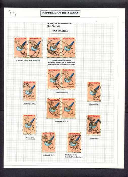 Botswana - 14 Stamps Mounted(Hinged) on Album Page